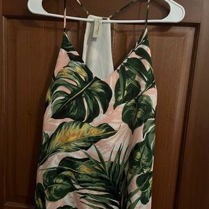 Allison Joy Green and Pink Leaf Dress